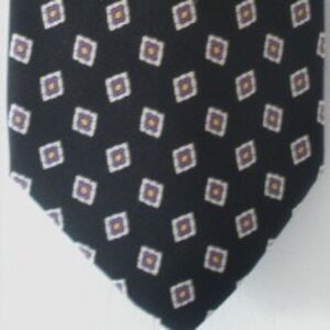 Ralph Lauren Mens Black Purple Tan Silk Neck Tie